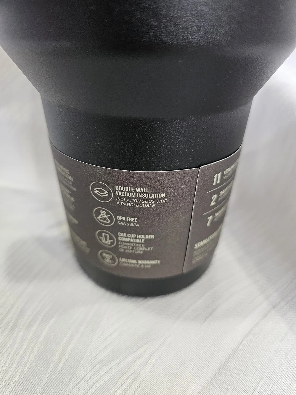 Stanley Black Travel Mug with Iridescent Purple Logo NEW - Picture 6 of 8